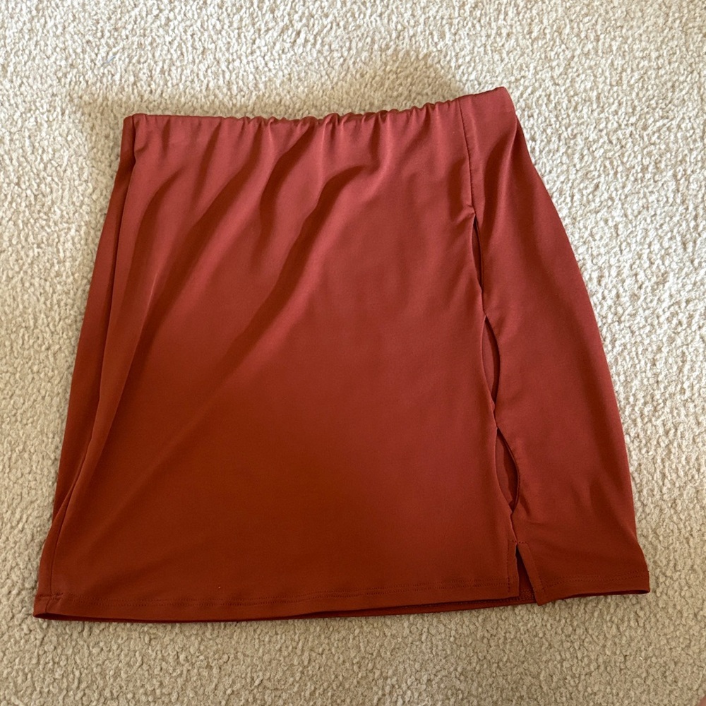 Rust Mini Skirt